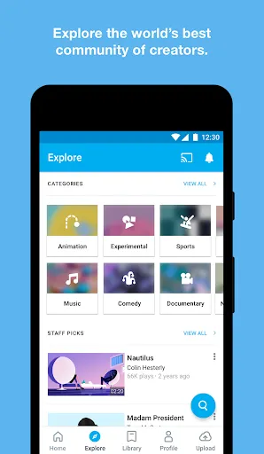 Zrzuty ekranu Vimeo