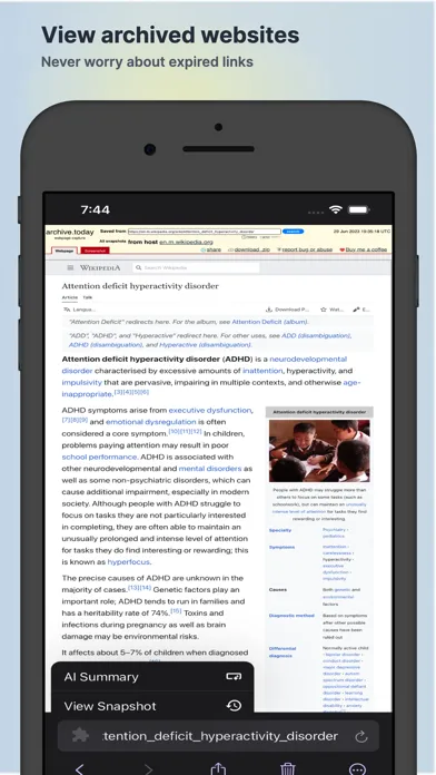 Zrzuty ekranu Focus: Private AI Web Browser