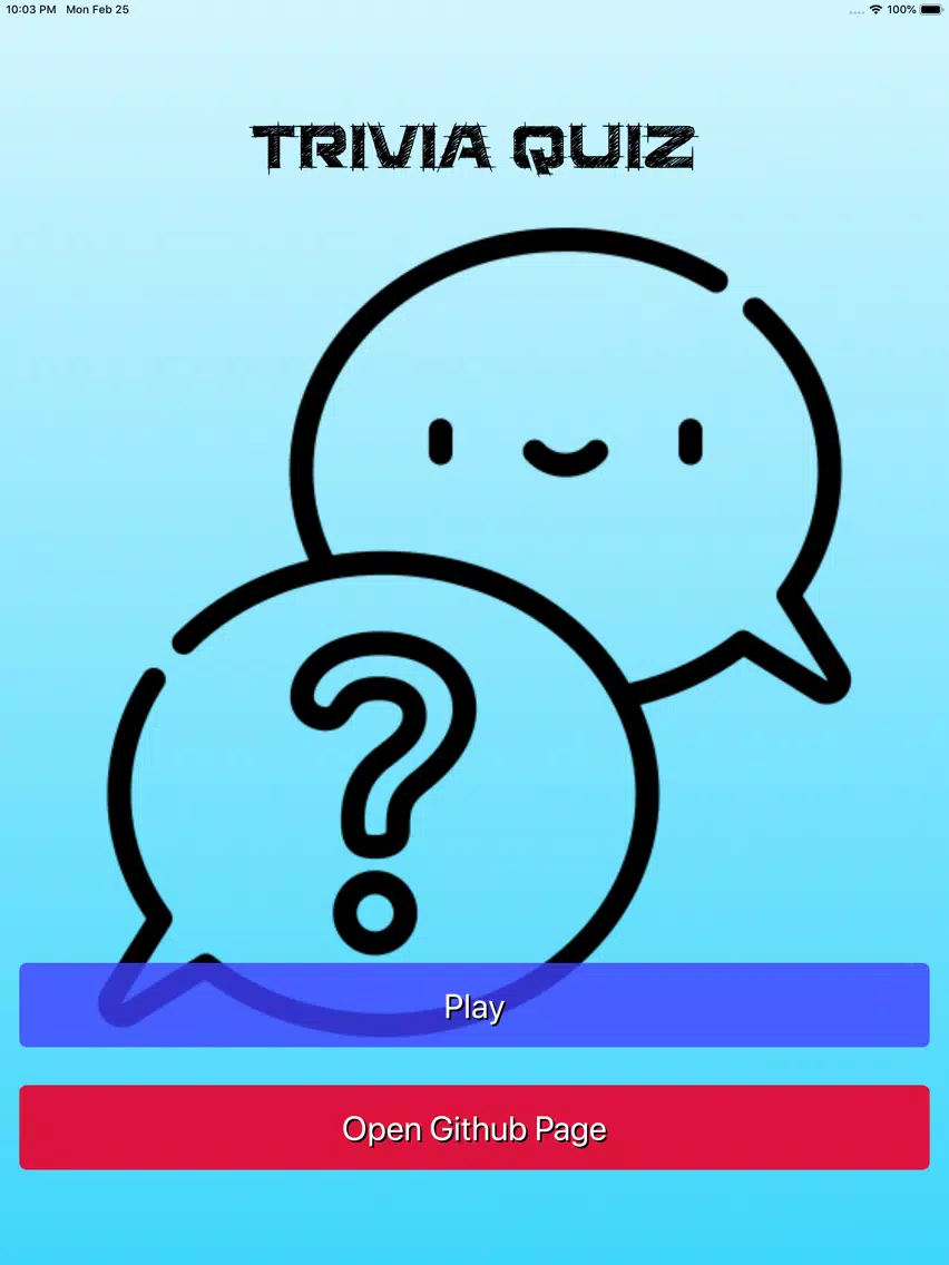 React Trivia Game iPad 應用截圖