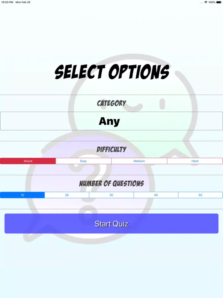 React Trivia Game iPad  سکرین شاٹس