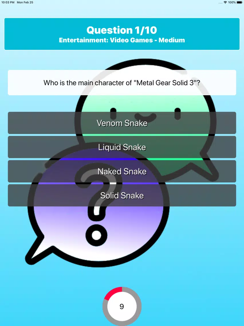 React Trivia Game iPad 應用截圖