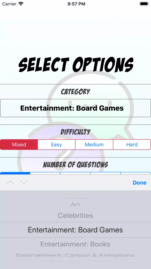 React Trivia Game應用截圖