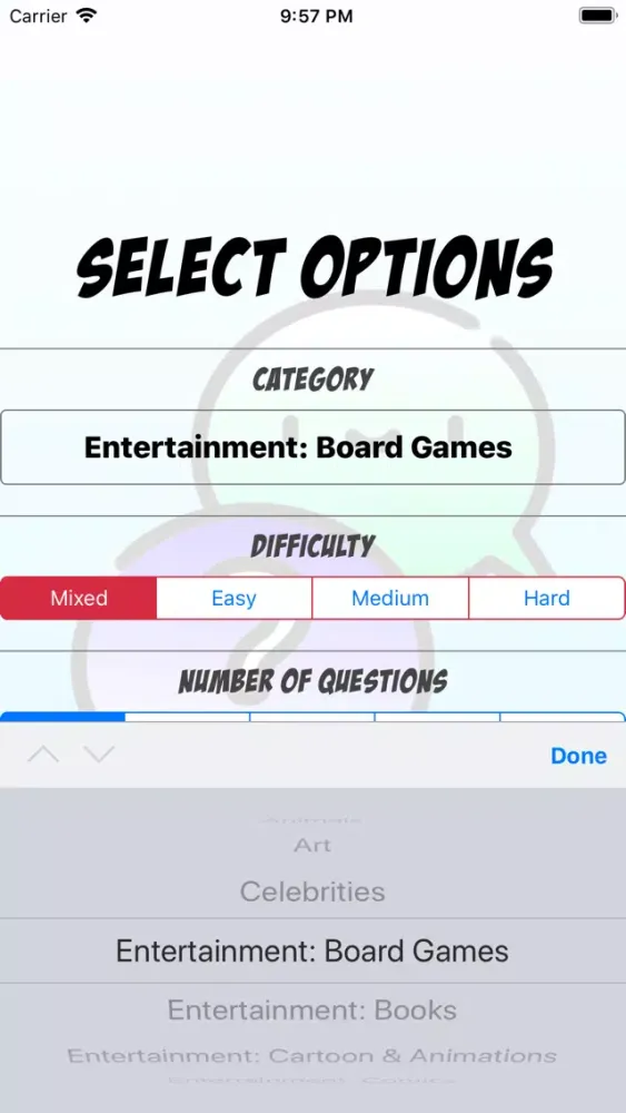 React Trivia Game سکرین شاٹس