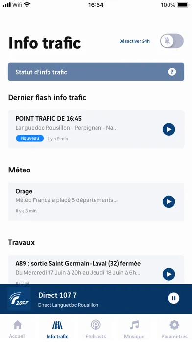 Capturas de pantalla de Radio VINCI Autoroutes 107.7