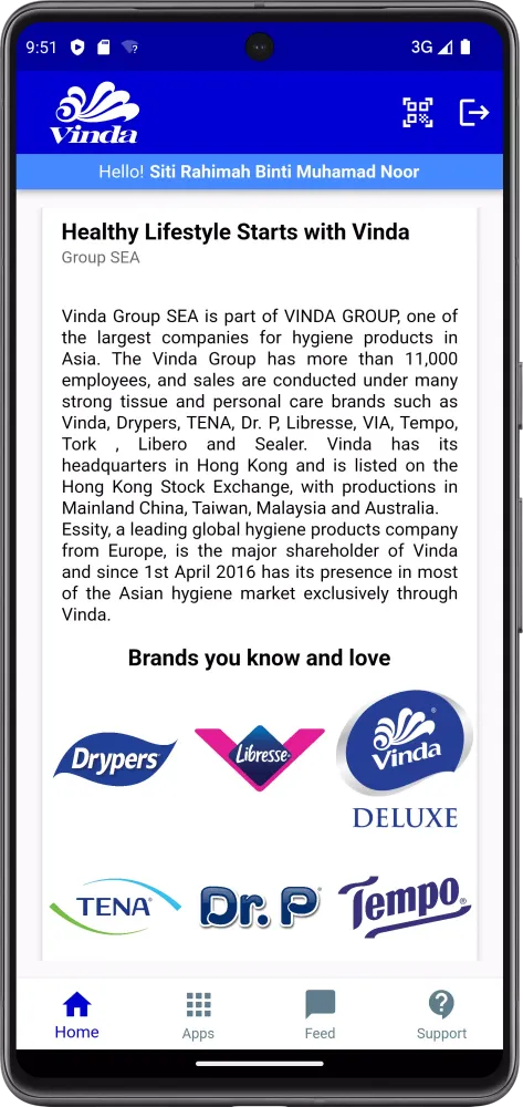 Tangkapan skrin Vinda OneApp