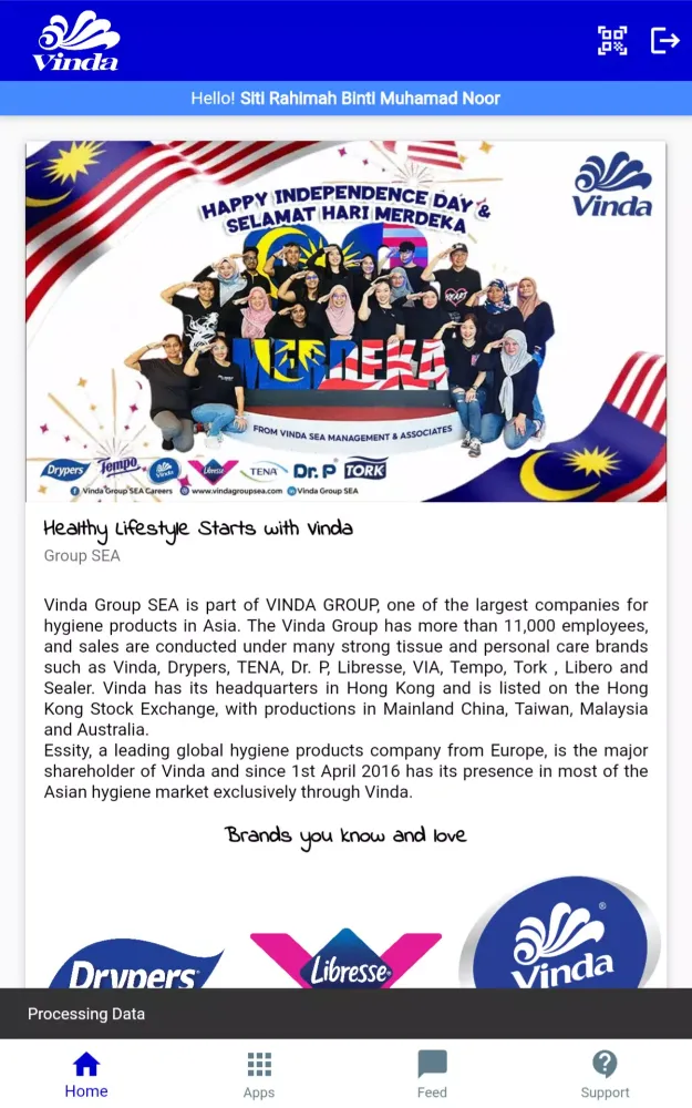 Tangkapan skrin Vinda OneApp