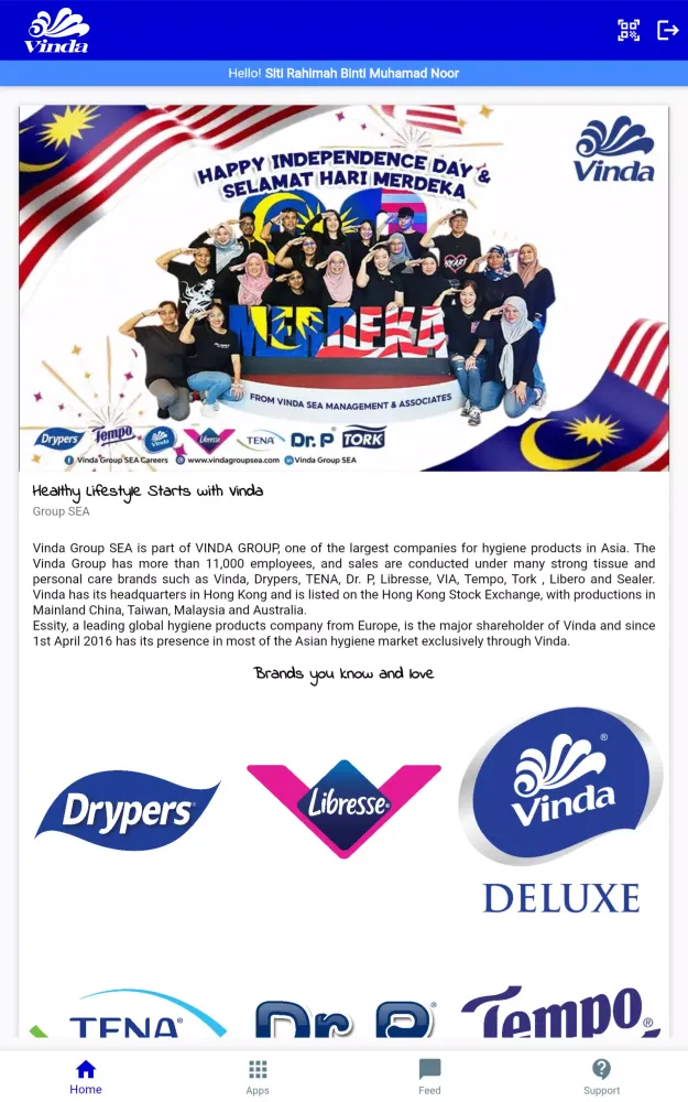Tangkapan skrin Vinda OneApp