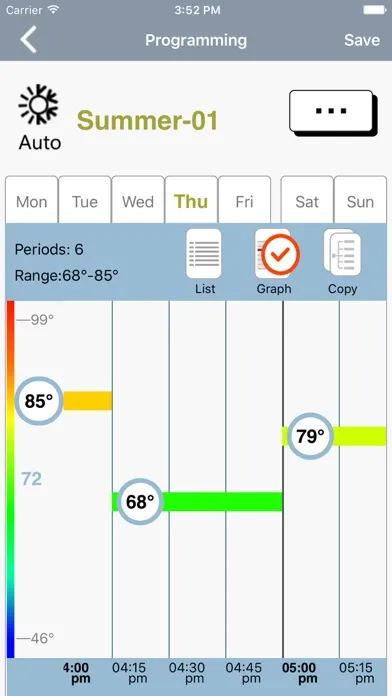 Ảnh chụp màn hình của Thermostat Ferguson
