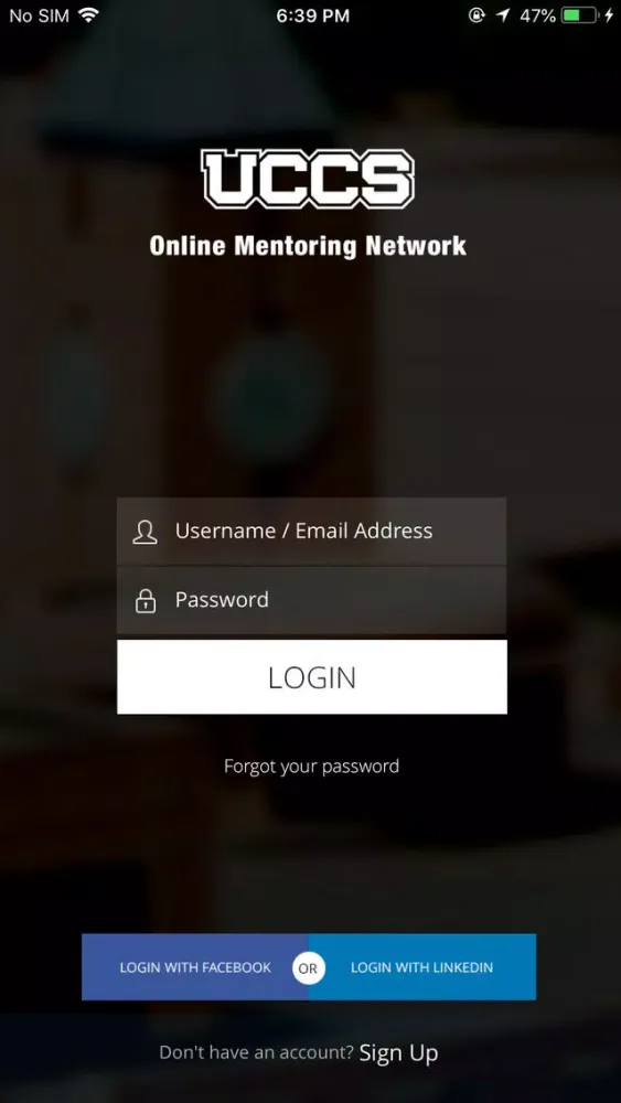 Captures d'écran de UCCS Online Mentoring Network