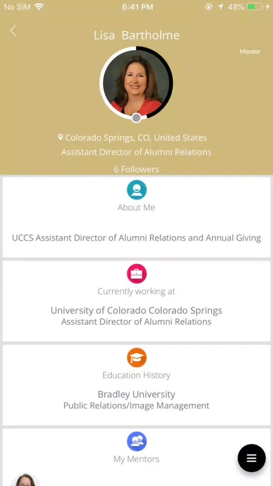 Captures d'écran de UCCS Online Mentoring Network
