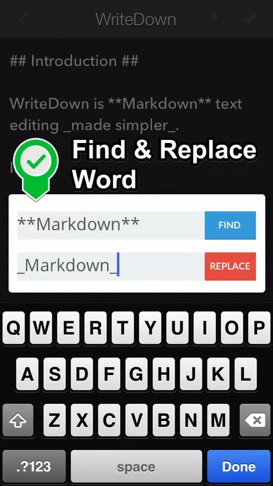 WriteDown - a Markdown text editor with syncing support سکرین شاٹس