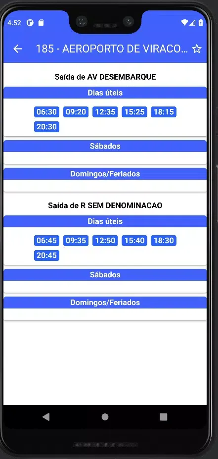 Capturas de tela do Busão Campinas