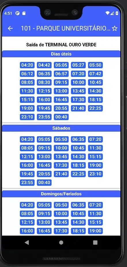 Capturas de tela do Busão Campinas