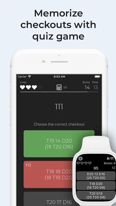 Darts Checkout on watch স্ক্রিনশট