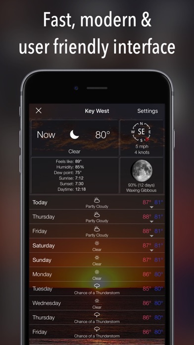 Ảnh chụp màn hình của 14 Day Weather Forecast Pro