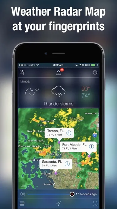 Capturas de tela do Doppler Radar Map Live Pro