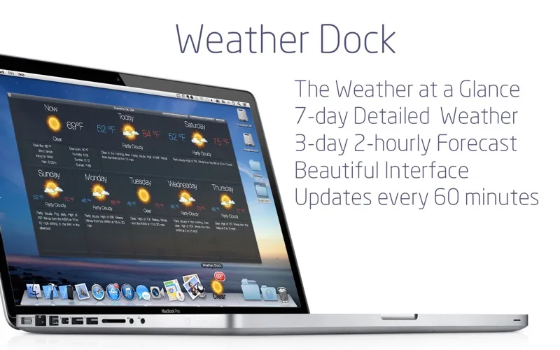 Screenshot di Weather Dock+ Desktop forecast
