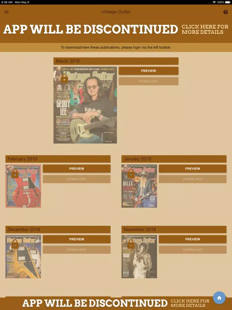 Captures d'écran de Vintage Guitar Magazine iPad 