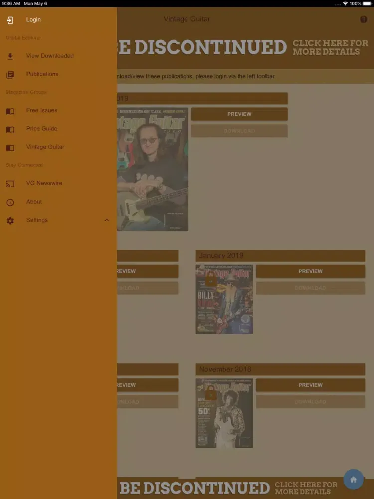 Captures d'écran de Vintage Guitar Magazine iPad 