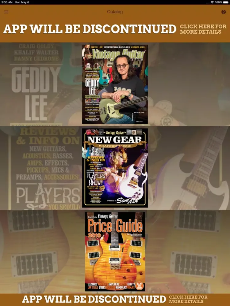 Captures d'écran de Vintage Guitar Magazine iPad 