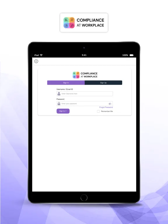 Compliance at Workplace iPad  Screenshots