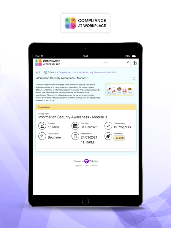 Screenshot di Compliance at Workplace iPad 