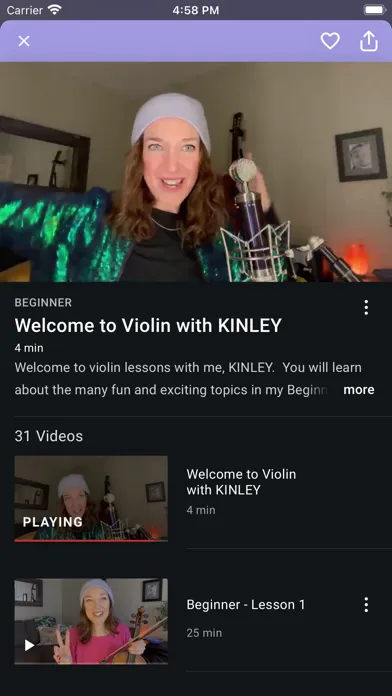 Ảnh chụp màn hình của Violin with KINLEY