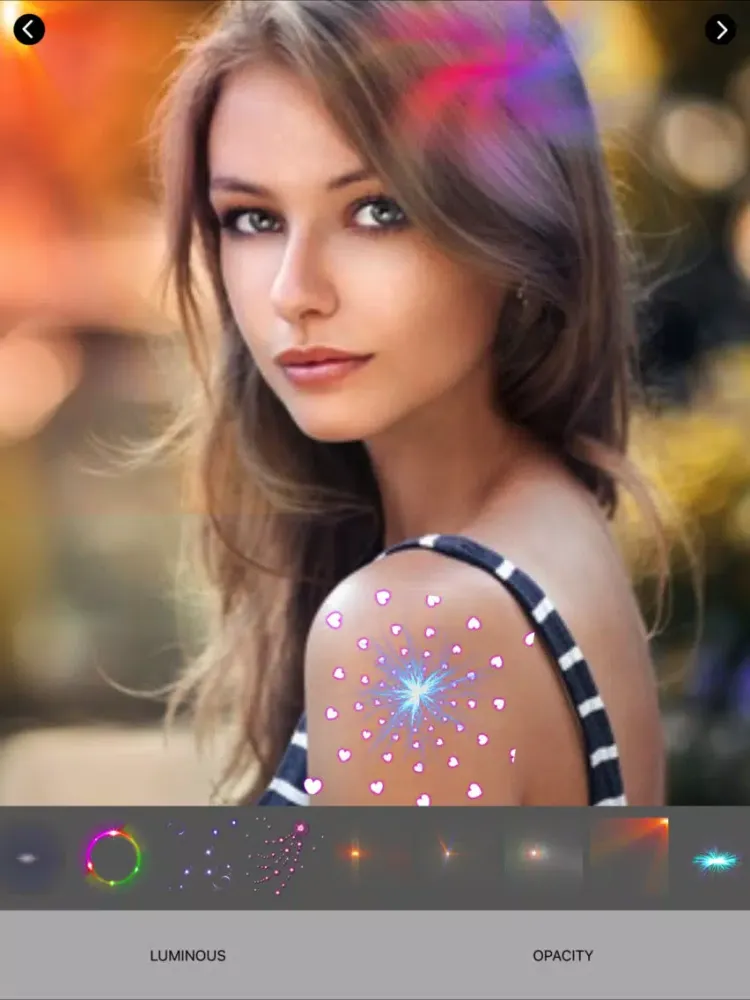 Luminous effects - Add Lighting Stickers on Photos iPad  Screenshots