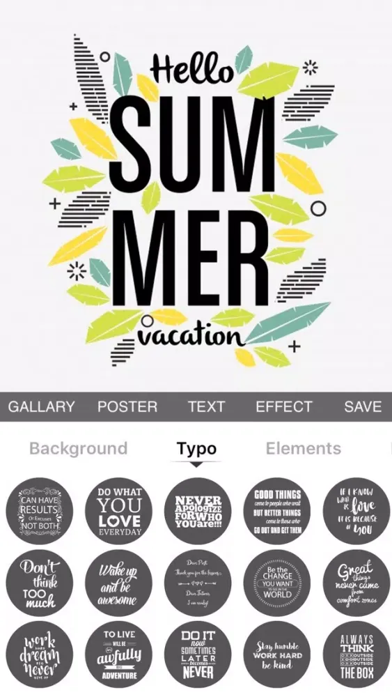 Zrzuty ekranu Typography Quotes Maker