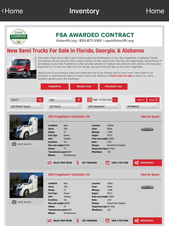 Four Star Freightliner iPad 應用截圖