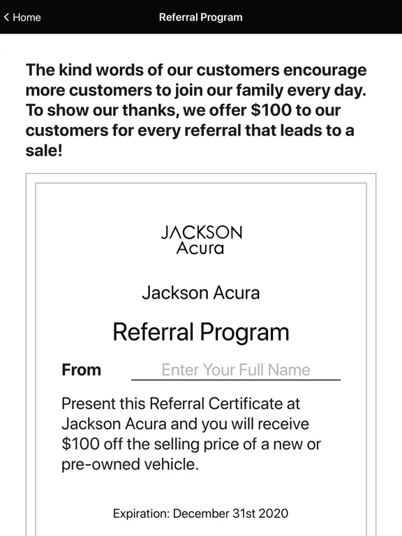 Jackson Acura App iPad  스크린샷
