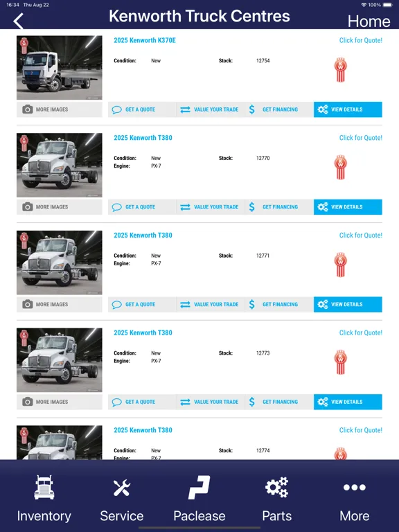 Kenworth Truck Centres iPad  Screenshots