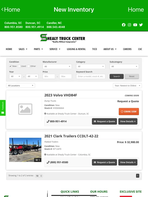 Shealy Truck Center iPad  Screenshots