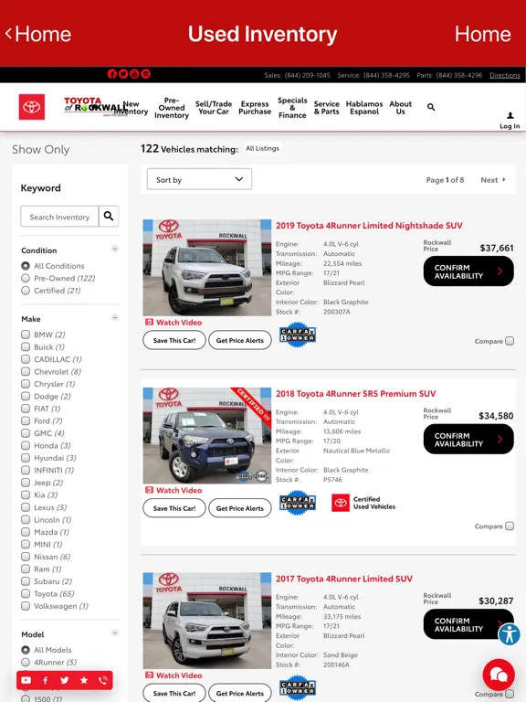 Capturas de pantalla de Toyota of Rockwall Dealer iPad 