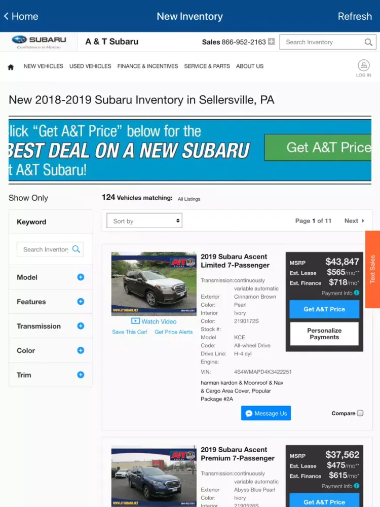 ภาพหน้าจอของ A&T Automotive Group iPad 
