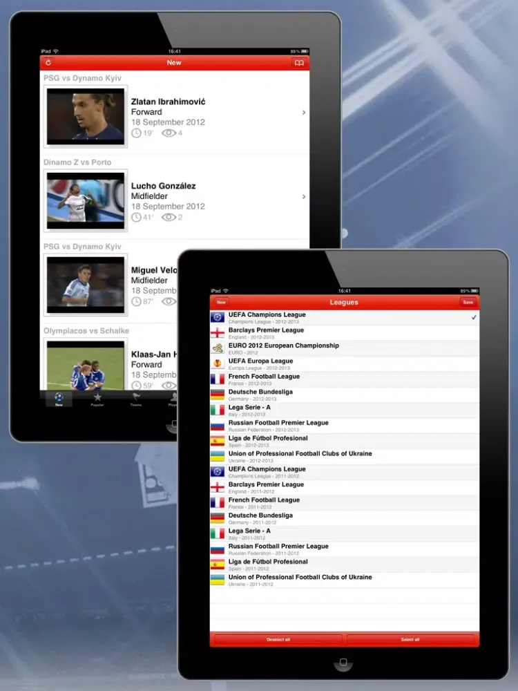 Football Best Goals 2011/2012/2013 iPad 應用截圖