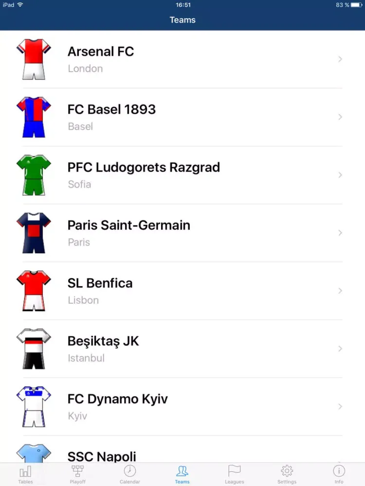 European Football 2017-2018 iPad 应用截图