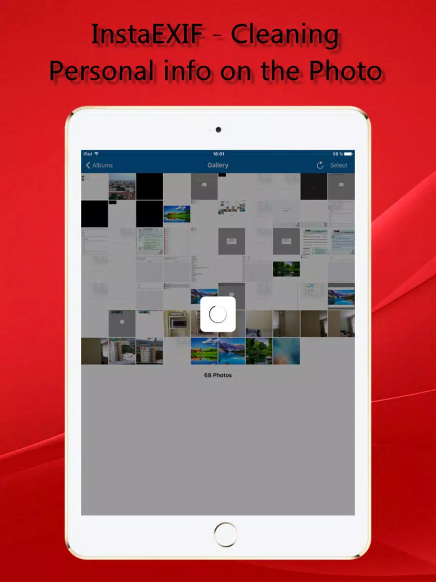 Insta EXIF. Cleaning personal info iPad 應用截圖