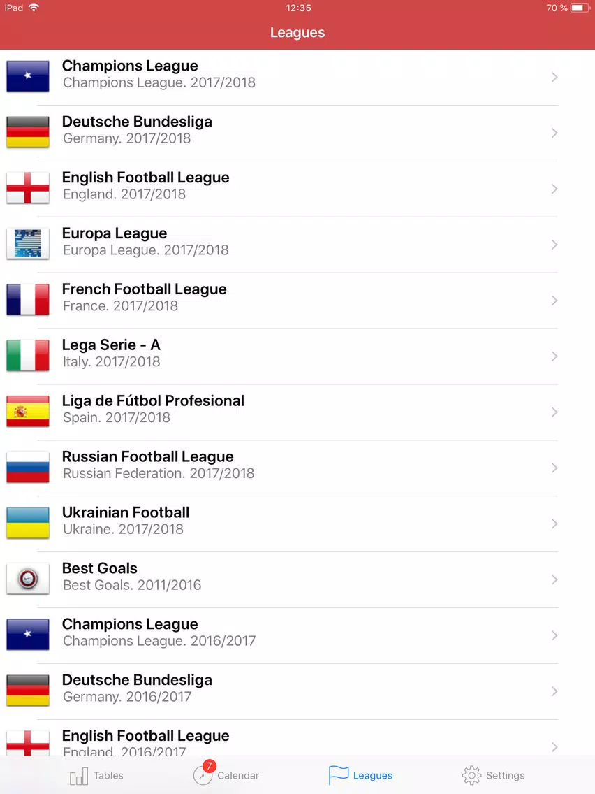 Capturas de pantalla de English Football 2018-2019 iPad 