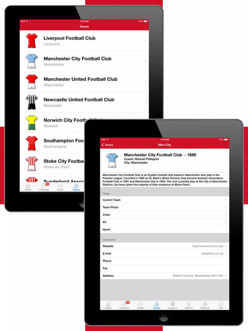 English Football History 2012-2013 iPad  Ekran Görüntüleri