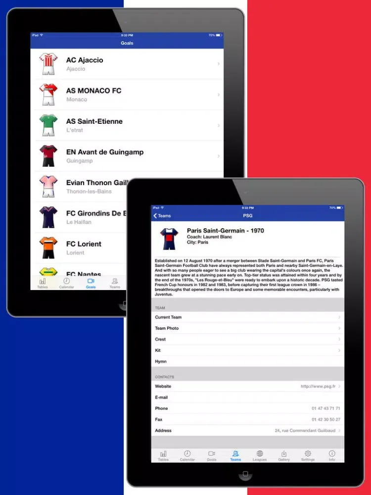 صور French Football History 2014-2015 iPad 