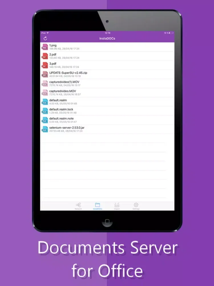 Ảnh chụp màn hình của InstaDOCs - Documents Server for Office iPad 