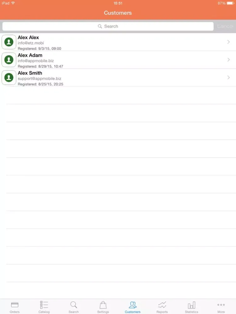 Capturas de tela do Administrator for Magento iPad 