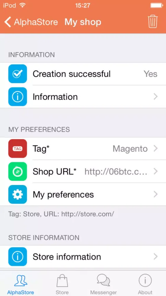 Capturas de tela do Administrator for Magento