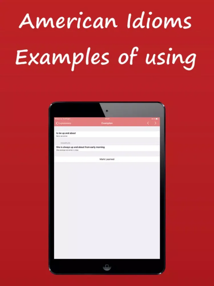 American Idioms, Examples of using iPad  Screenshots