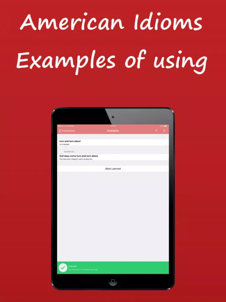 American Idioms, Examples of using iPad  Screenshots