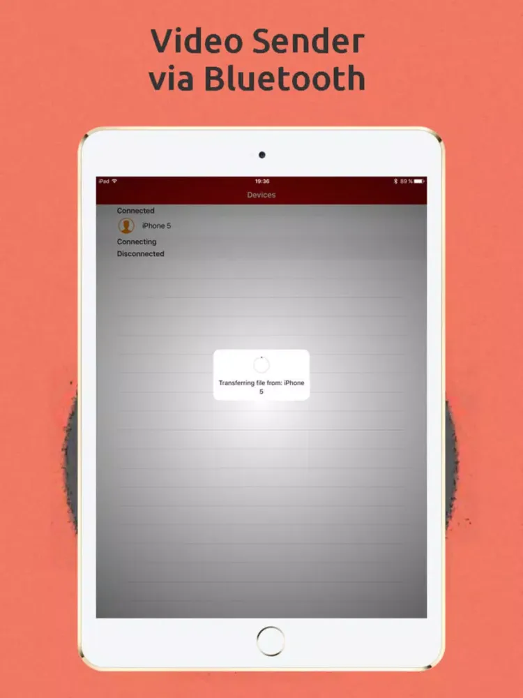 Tangkapan layar Photo & Video Sender via Bluetooth iPad 