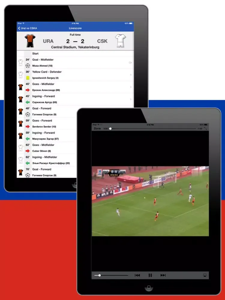 ภาพหน้าจอของ Russian Football History 2012-2013 iPad 