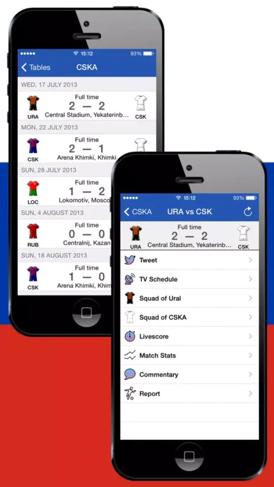 ภาพหน้าจอของ Russian Football History 2012-2013