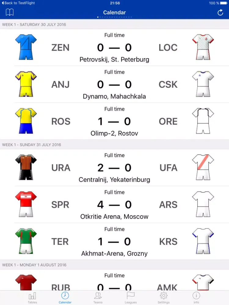 Russian Football 2017-2018 iPad 应用截图
